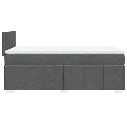 Boxspring met matras stof donkergrijs 90x190 cm