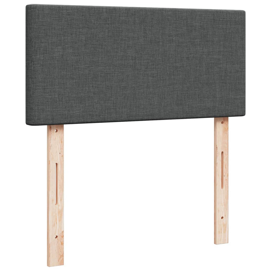 Boxspring met matras stof donkergrijs 90x190 cm