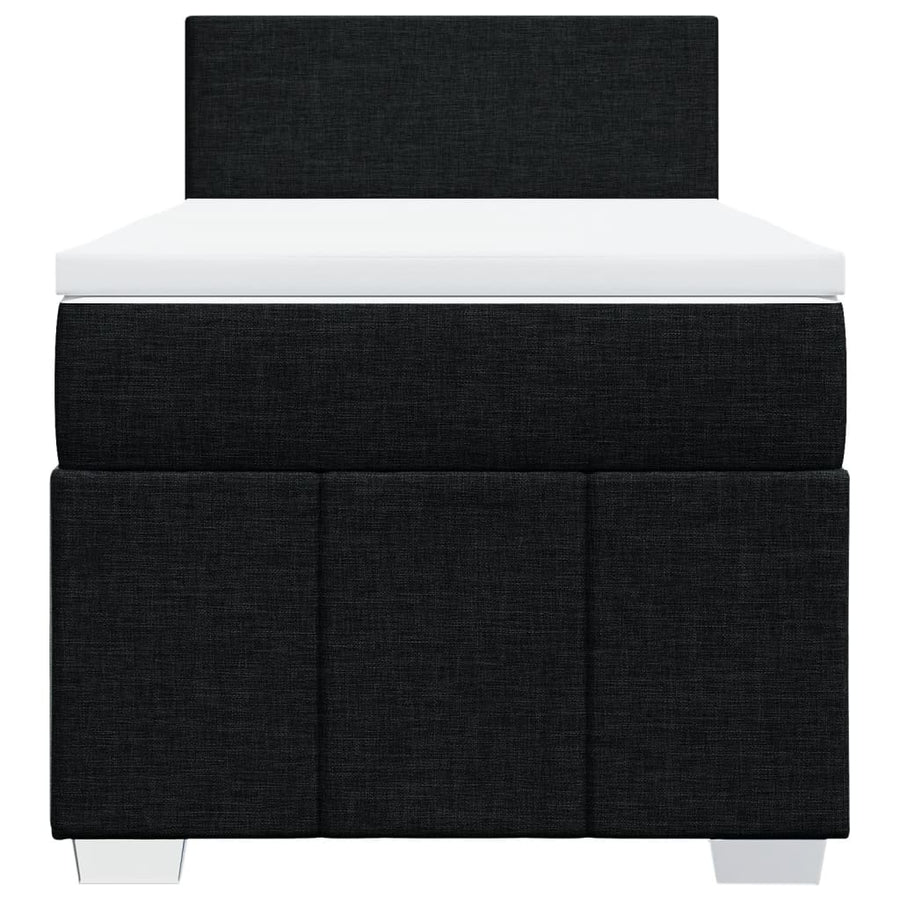 Boxspring met matras stof zwart 90x190 cm