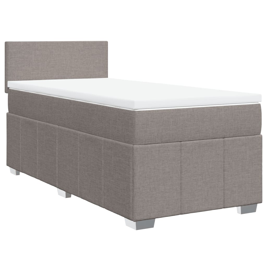 Boxspring Met Matras Stof 90 x 190 cm Taupe