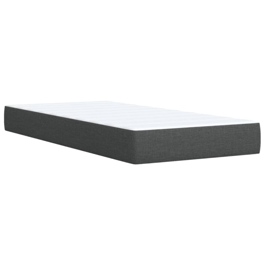 Boxspring met matras stof donkergrijs 90x190 cm