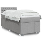 Boxspring met matras stof lichtgrijs 90x190 cm