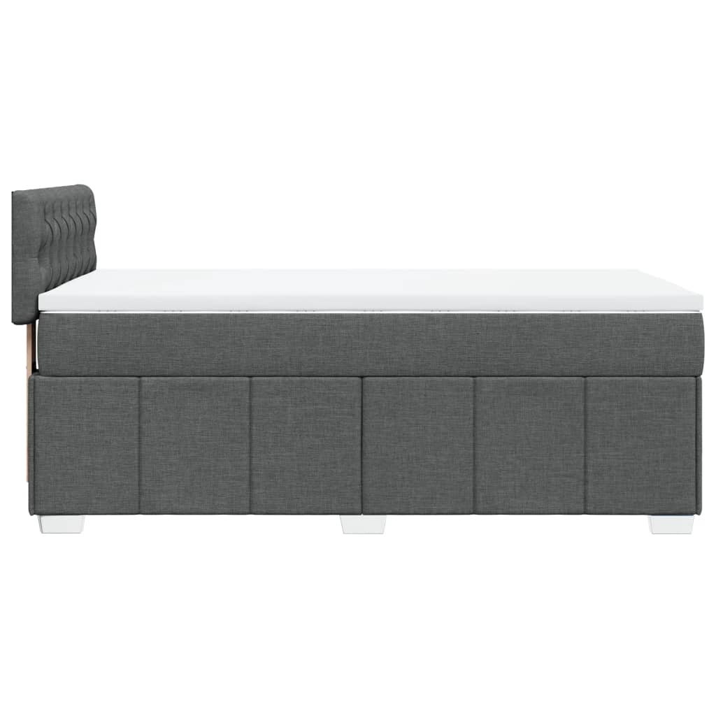 Boxspring met matras stof donkergrijs 90x190 cm
