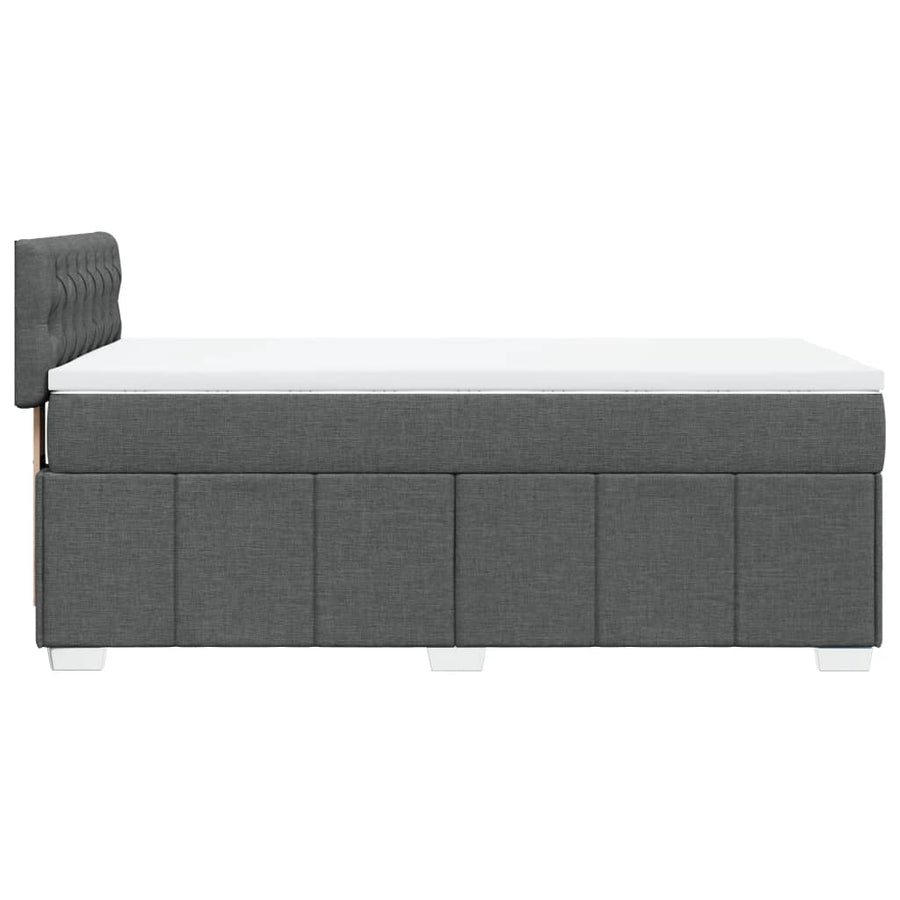Boxspring met matras stof donkergrijs 90x190 cm