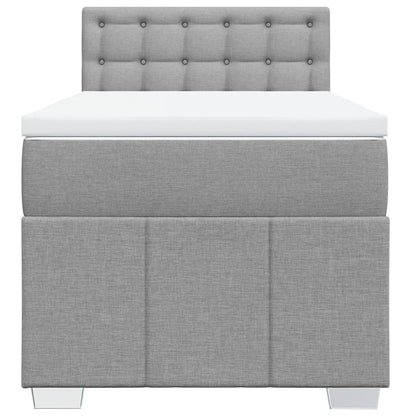 Boxspring met matras stof lichtgrijs 90x190 cm