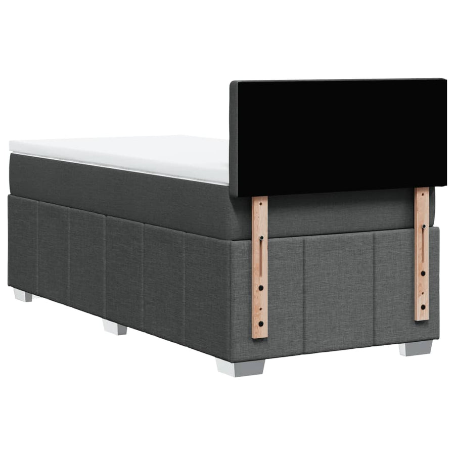 Boxspring met matras stof donkergrijs 90x190 cm