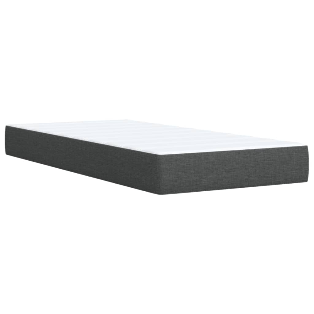Boxspring met matras stof donkergrijs 90x190 cm
