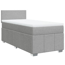 Boxspring met matras stof lichtgrijs 90x200 cm