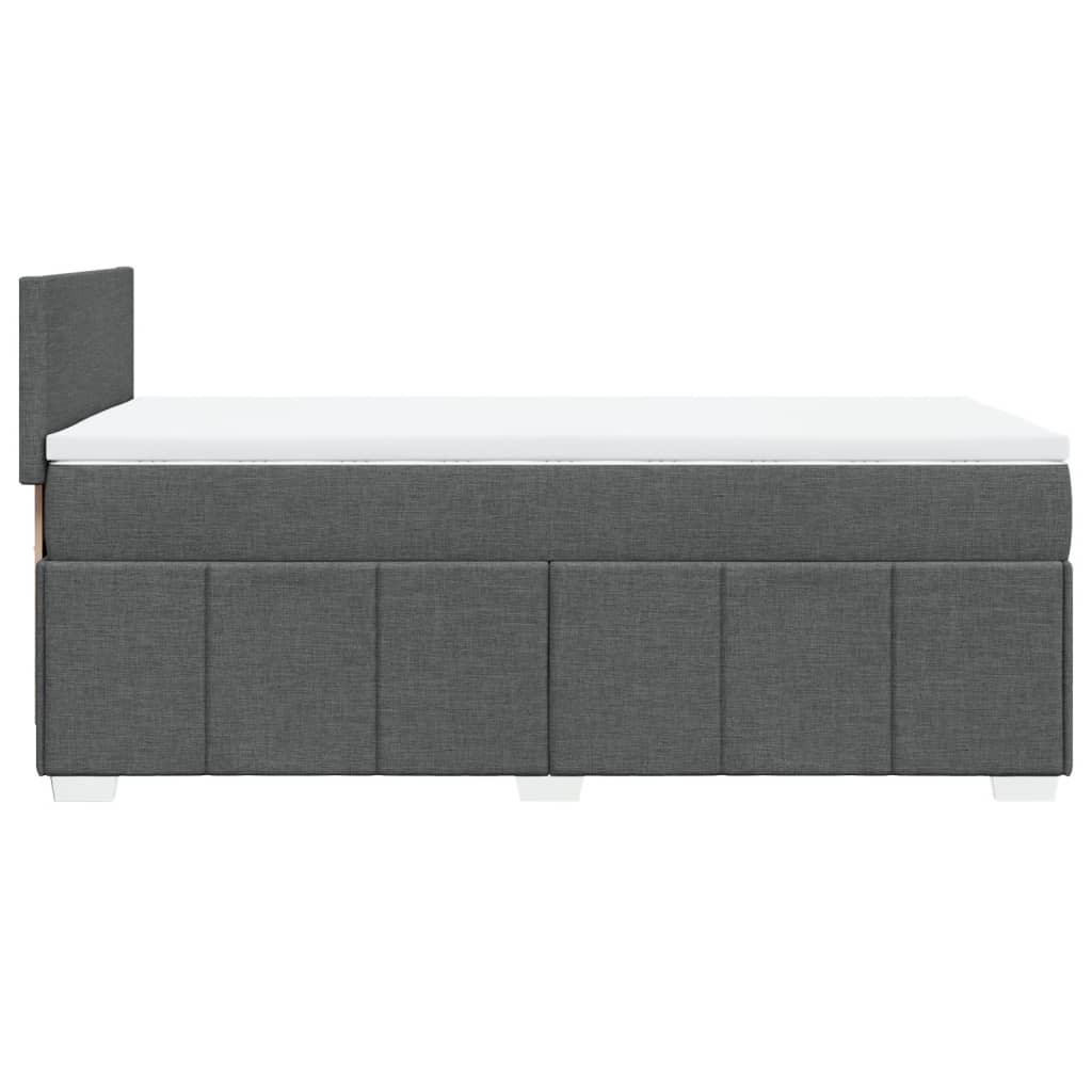 Boxspring met matras stof donkergrijs 90x200 cm