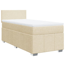 Boxspring met matras stof crèmekleurig 90x200 cm