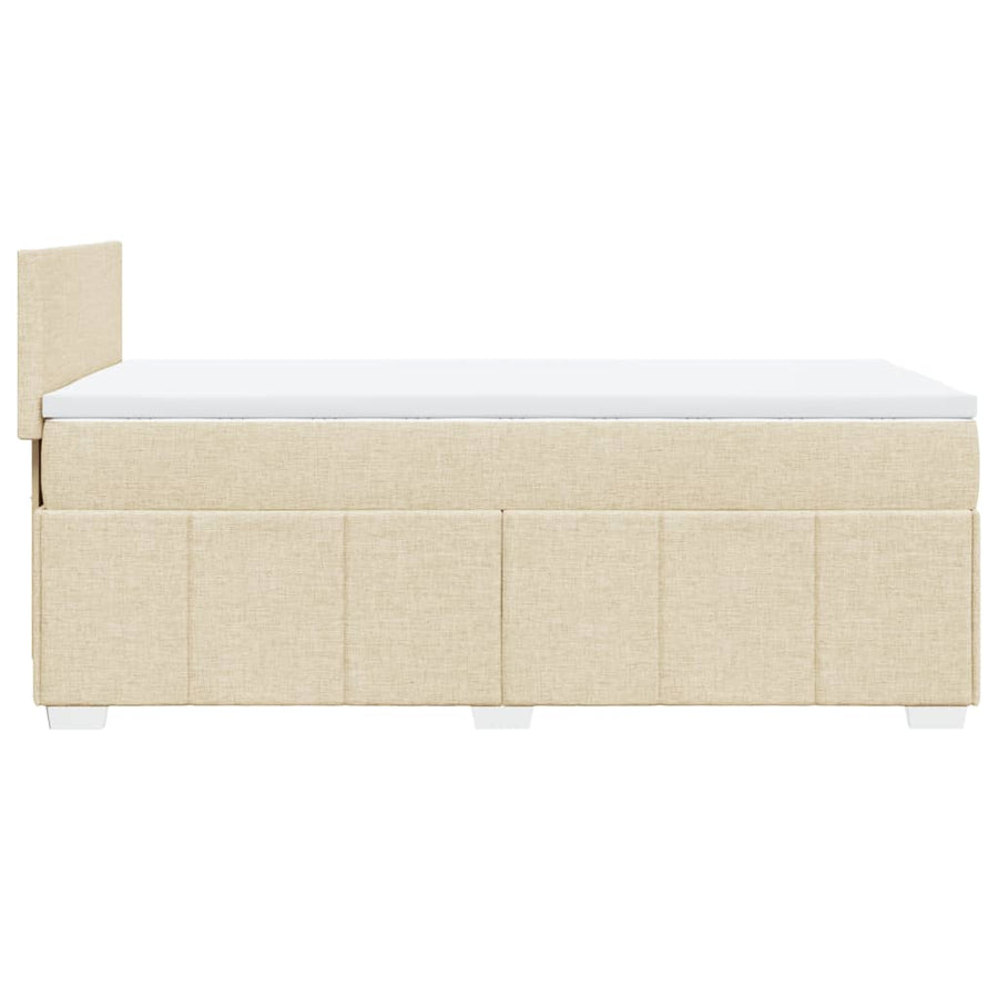 Boxspring met matras stof crèmekleurig 90x200 cm