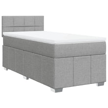 Boxspring met matras stof lichtgrijs 90x200 cm