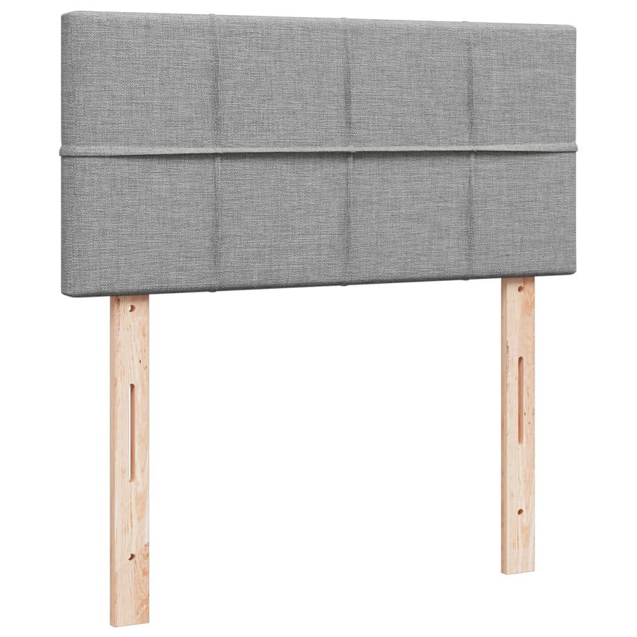 Boxspring met matras stof lichtgrijs 90x200 cm