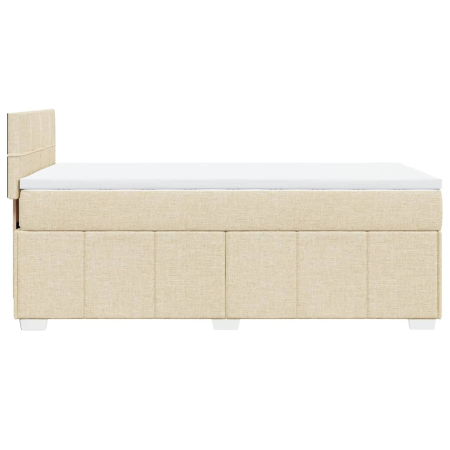 Boxspring met matras stof crèmekleurig 90x200 cm