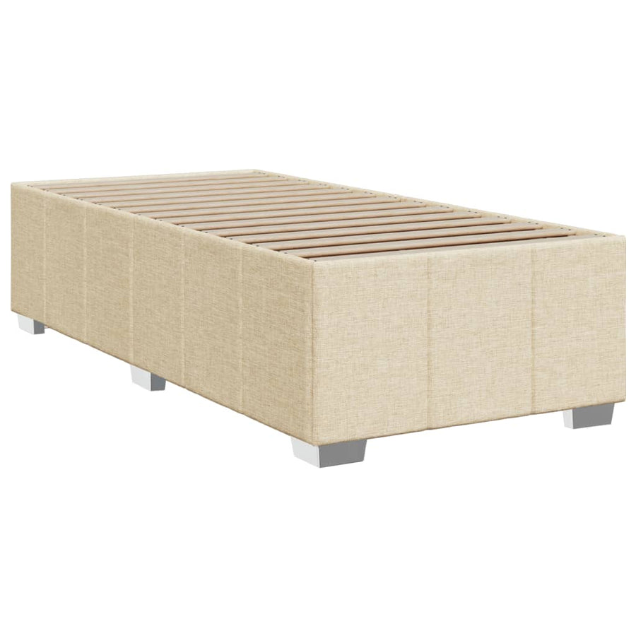 Boxspring met matras stof crèmekleurig 90x200 cm