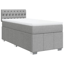 Boxspring met matras stof lichtgrijs 90x200 cm