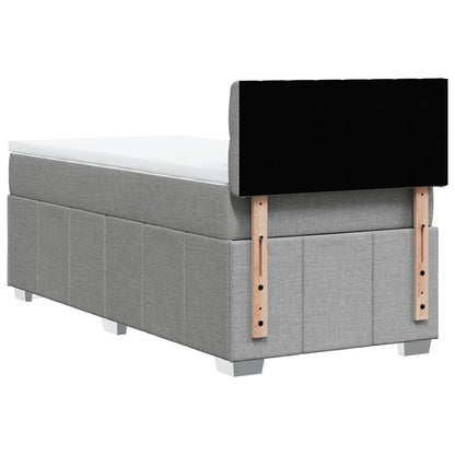 Boxspring met matras stof lichtgrijs 90x200 cm