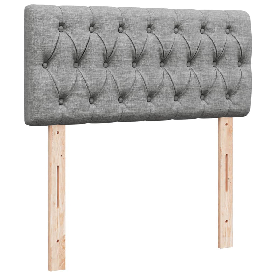 Boxspring met matras stof lichtgrijs 90x200 cm