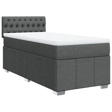 Boxspring met matras stof donkergrijs 90x200 cm