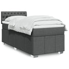 Boxspring 90x200 cm donkergrijs met matras