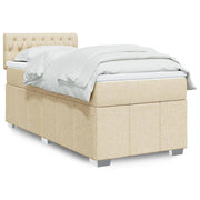 Boxspring 90x200 cm crèmekleurig met pocketveringmatras