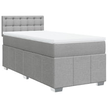 Boxspring met matras stof lichtgrijs 90x200 cm