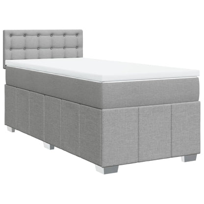 Boxspring met matras stof lichtgrijs 90x200 cm