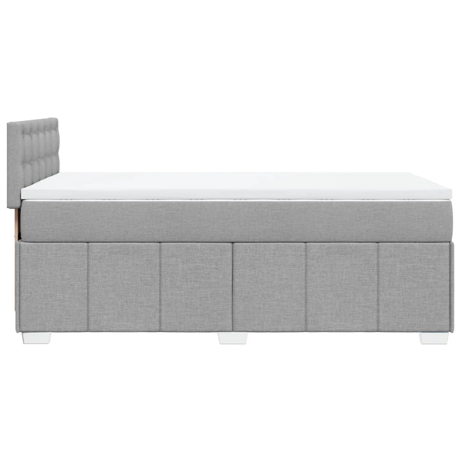 Boxspring met matras stof lichtgrijs 90x200 cm