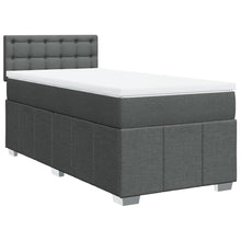 Boxspring met matras stof donkergrijs 90x200 cm