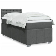 Boxspring met matras 90x200 cm donkergrijs