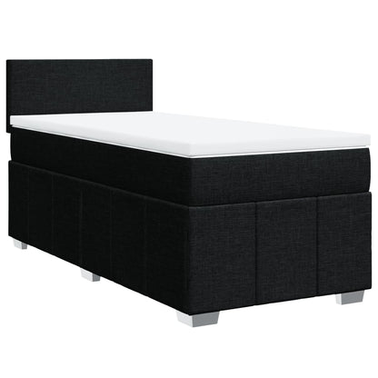 Boxspring met matras stof zwart 100x200 cm