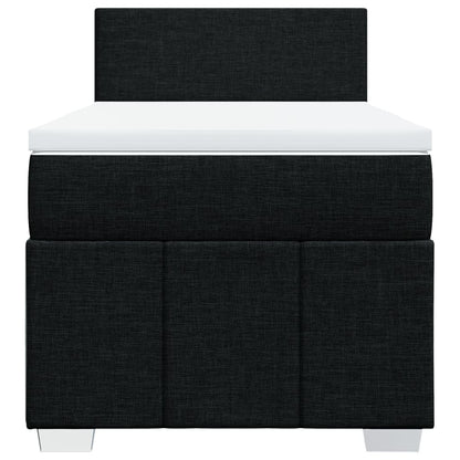 Boxspring met matras stof zwart 100x200 cm