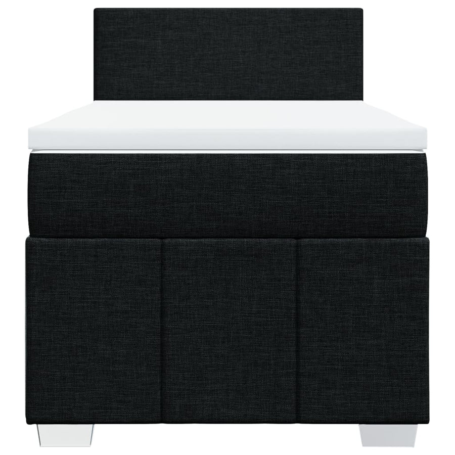 Boxspring met matras stof zwart 100x200 cm