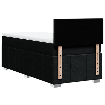 Boxspring met matras stof zwart 100x200 cm