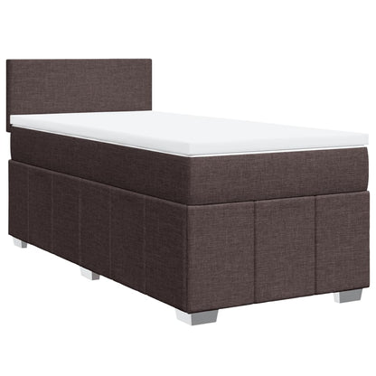 Boxspring met matras stof donkerbruin 100x200 cm