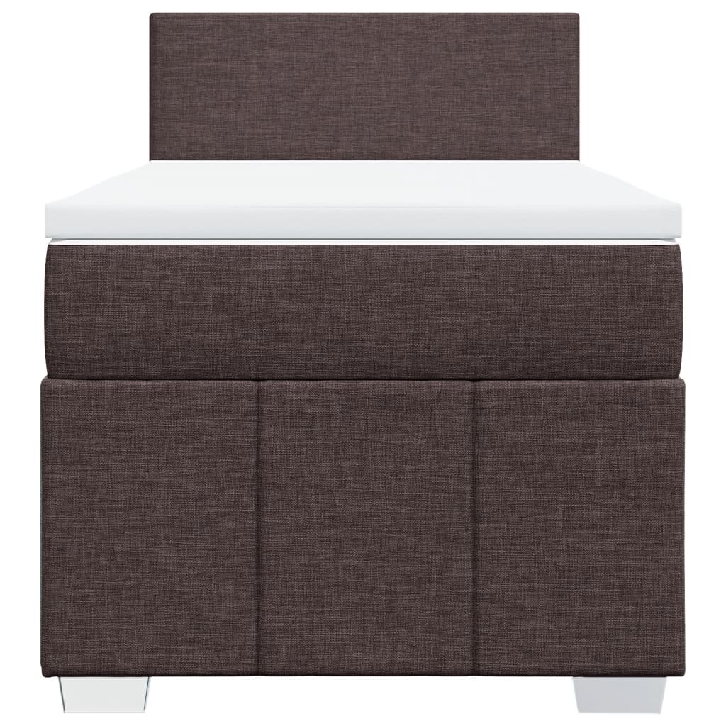 Boxspring met matras stof donkerbruin 100x200 cm