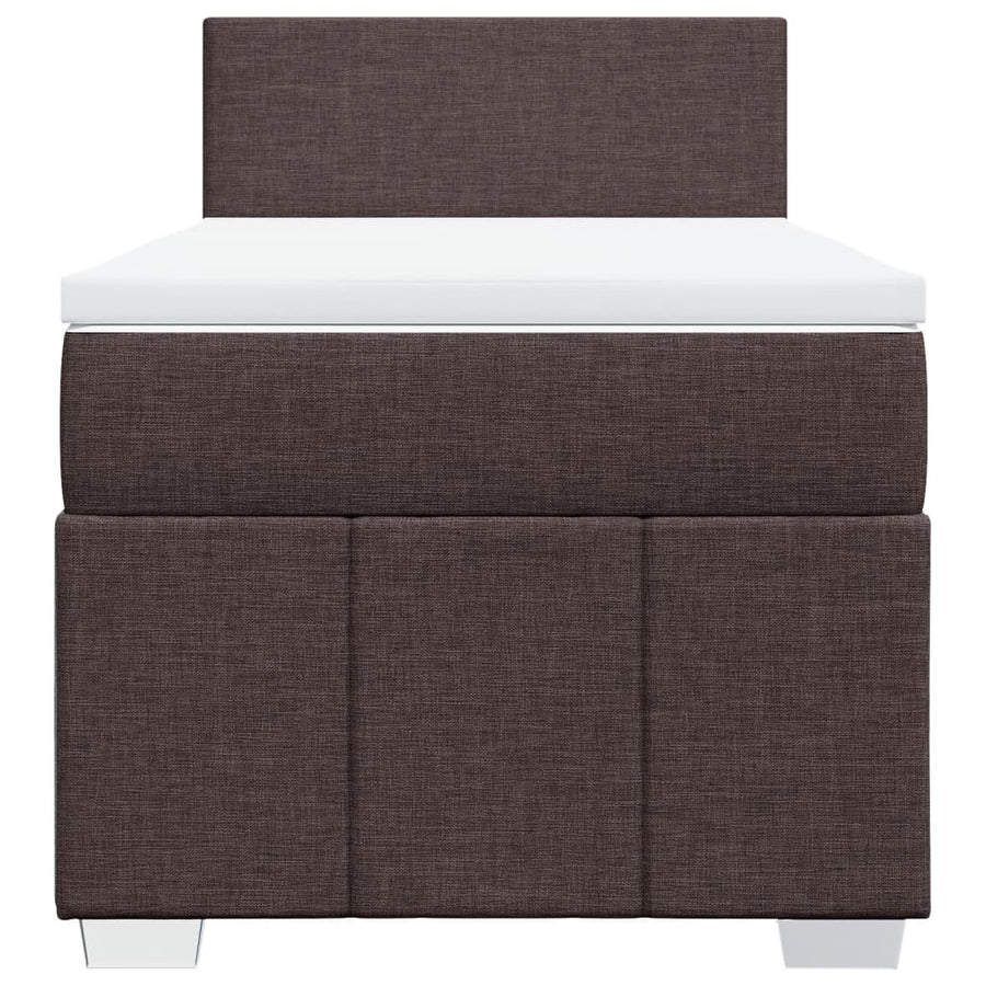 Boxspring met matras stof donkerbruin 100x200 cm