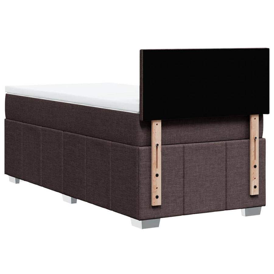 Boxspring met matras stof donkerbruin 100x200 cm