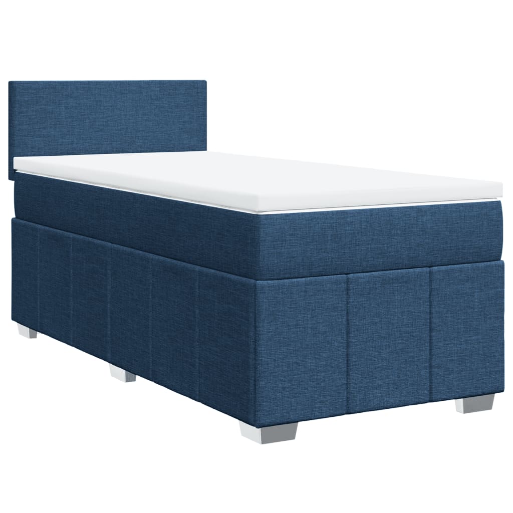 Boxspring met matras stof blauw 100x200 cm