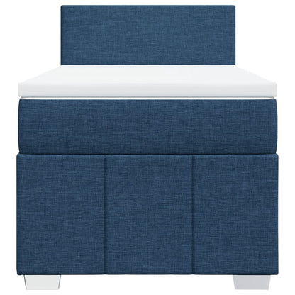Boxspring met matras stof blauw 100x200 cm