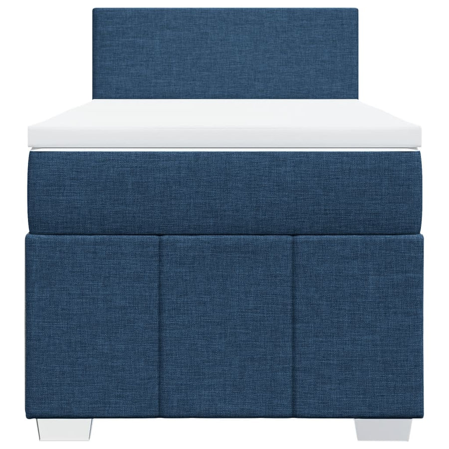 Boxspring met matras stof blauw 100x200 cm