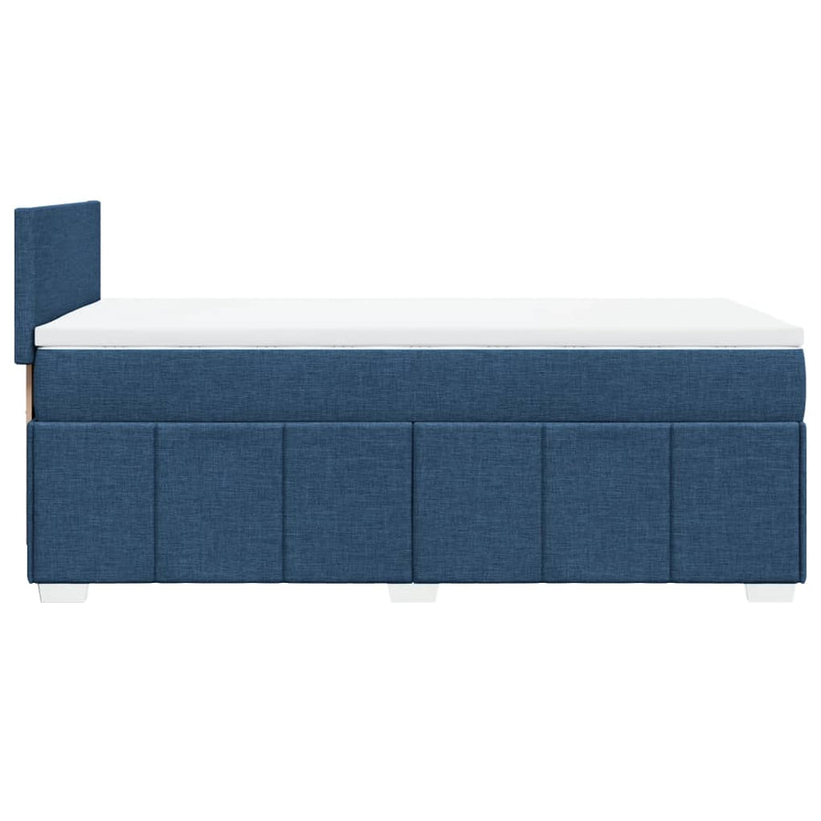 Boxspring met matras stof blauw 100x200 cm