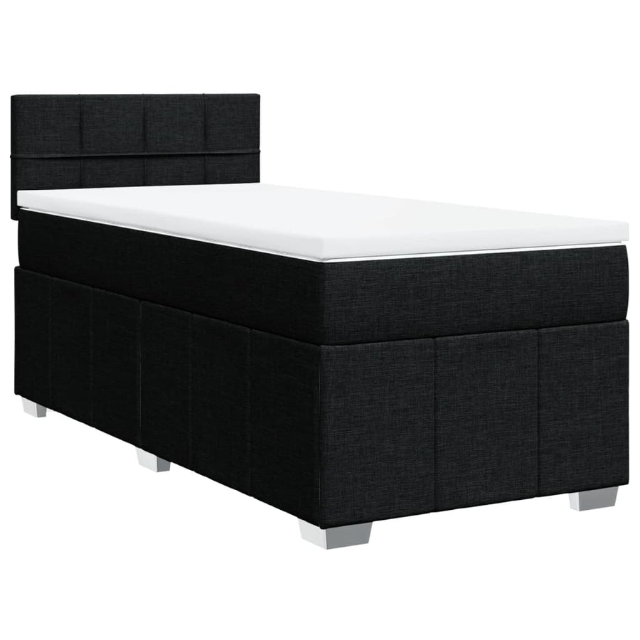 Boxspring met matras stof zwart 100x200 cm