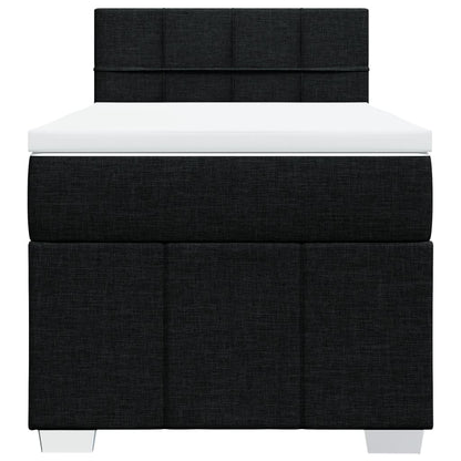 Boxspring met matras stof zwart 100x200 cm