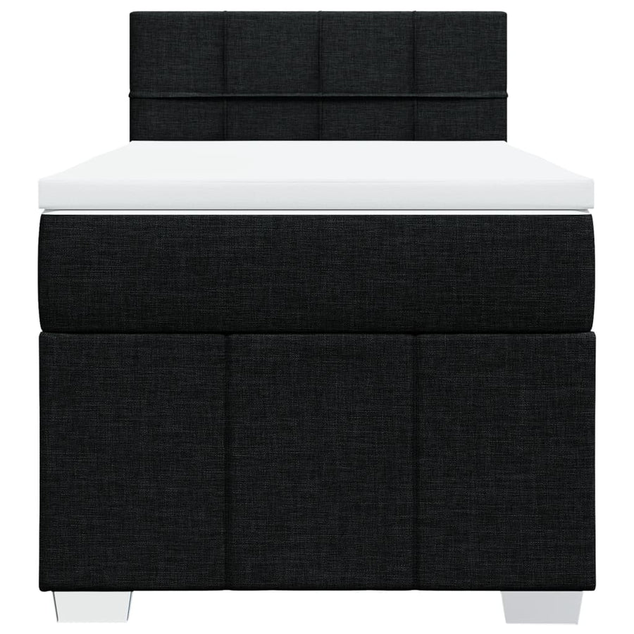 Boxspring met matras stof zwart 100x200 cm