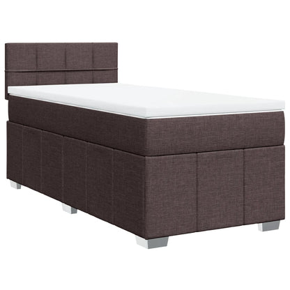 Boxspring met matras stof donkerbruin 100x200 cm