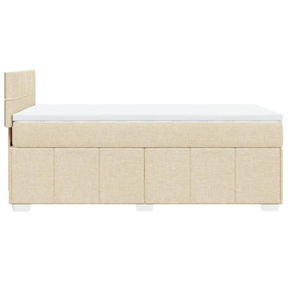 Boxspring met matras stof crèmekleurig 100x200 cm