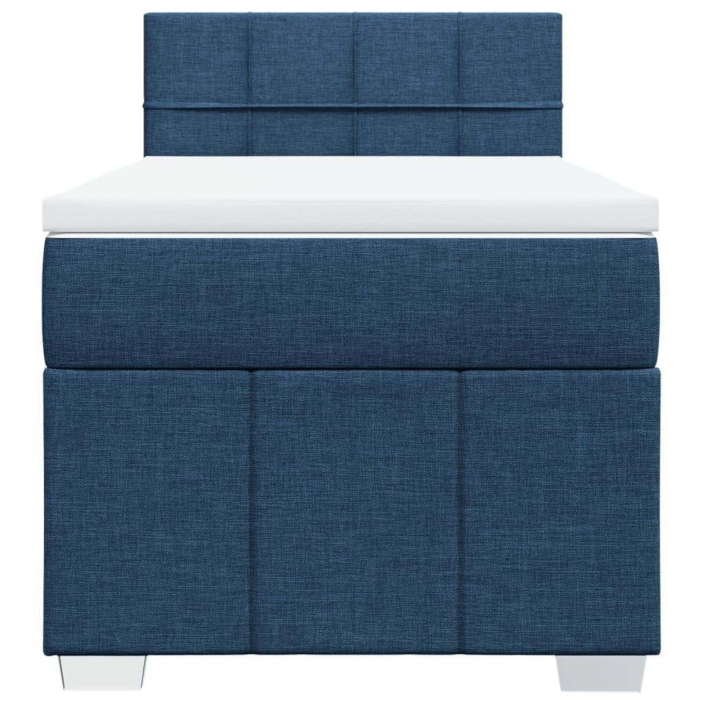 Boxspring met matras stof blauw 100x200 cm