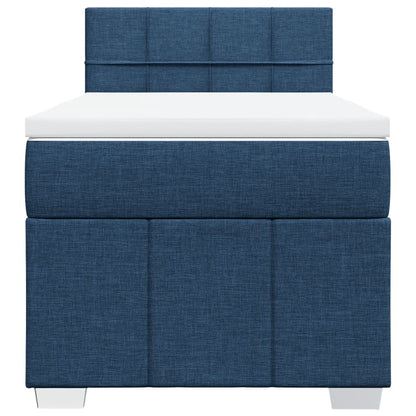 Boxspring met matras stof blauw 100x200 cm