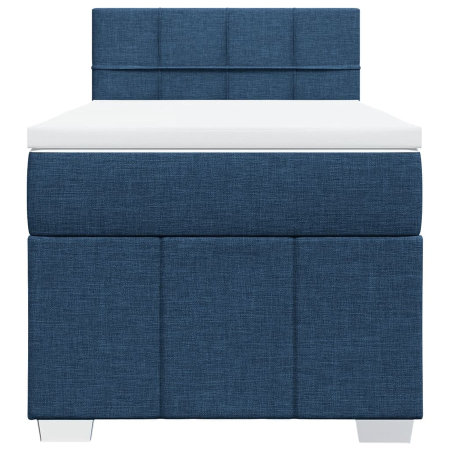 Boxspring met matras stof blauw 100x200 cm